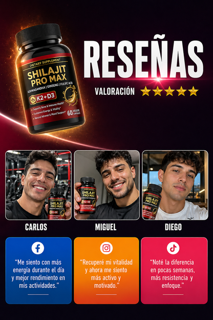 POTENCIADOR 🌿 SHILAJIT PRO MAX – Potencia de Alta Pureza 💊💪