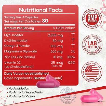🍑✨ Peach Perfect™ Happy Hormones Formula 🌸💖 | Mio-Inositol + D-Chiro 40:1 🧬 Omega-3, Vitamina D3, Magnesio y Zinc ⚡ Apoya el balance hormonal, energía, mood y bienestar femenino 🌿 120 Cápsulas Premium 💊