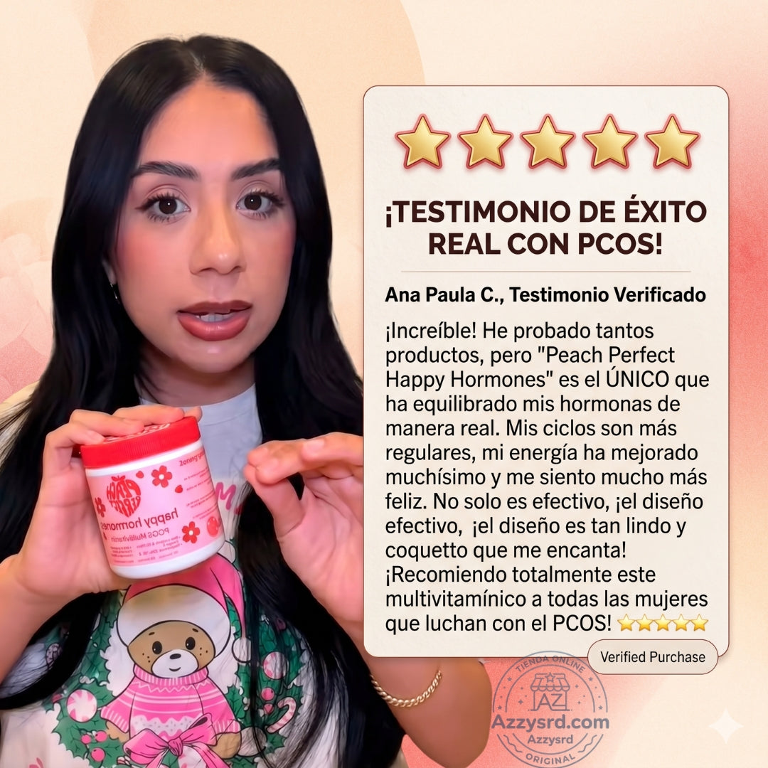 🍑✨ Peach Perfect™ Happy Hormones Formula 🌸💖 | Mio-Inositol + D-Chiro 40:1 🧬 Omega-3, Vitamina D3, Magnesio y Zinc ⚡ Apoya el balance hormonal, energía, mood y bienestar femenino 🌿 120 Cápsulas Premium 💊