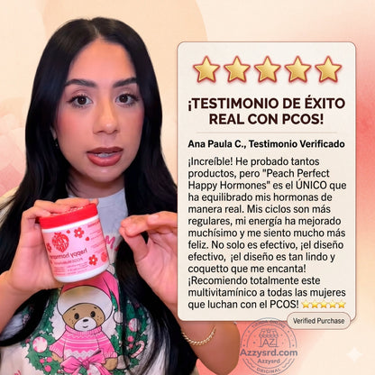 🍑✨ Peach Perfect™ Happy Hormones Formula 🌸💖 | Mio-Inositol + D-Chiro 40:1 🧬 Omega-3, Vitamina D3, Magnesio y Zinc ⚡ Apoya el balance hormonal, energía, mood y bienestar femenino 🌿 120 Cápsulas Premium 💊