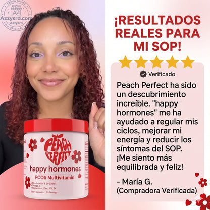 🍑✨ Peach Perfect™ Happy Hormones Formula 🌸💖 | Mio-Inositol + D-Chiro 40:1 🧬 Omega-3, Vitamina D3, Magnesio y Zinc ⚡ Apoya el balance hormonal, energía, mood y bienestar femenino 🌿 120 Cápsulas Premium 💊