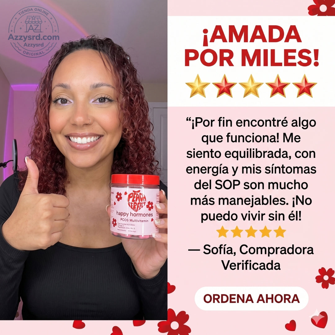 🍑✨ Peach Perfect™ Happy Hormones Formula 🌸💖 | Mio-Inositol + D-Chiro 40:1 🧬 Omega-3, Vitamina D3, Magnesio y Zinc ⚡ Apoya el balance hormonal, energía, mood y bienestar femenino 🌿 120 Cápsulas Premium 💊