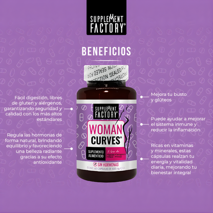 WOMAN CURVES – Soporte natural para figura, bienestar femenino y curvas definidas con confianza