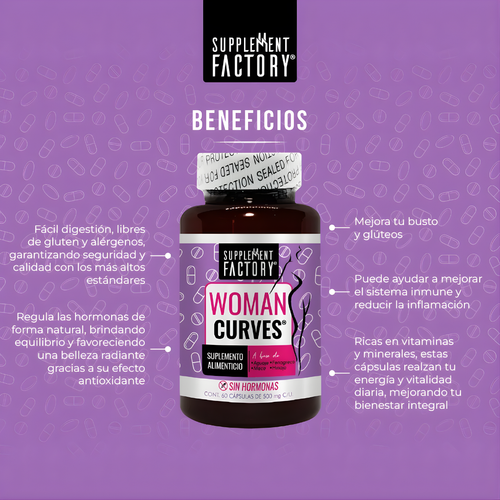 WOMAN CURVES – Soporte natural para figura, bienestar femenino y curvas definidas con confianza