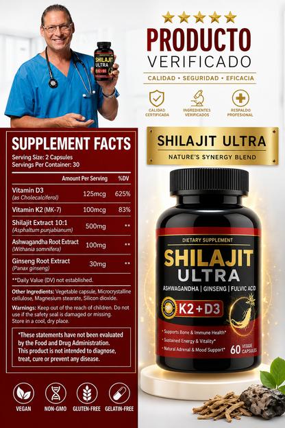 POTENCIADOR 🌿 SHILAJIT PRO MAX – Potencia de Alta Pureza 💊💪