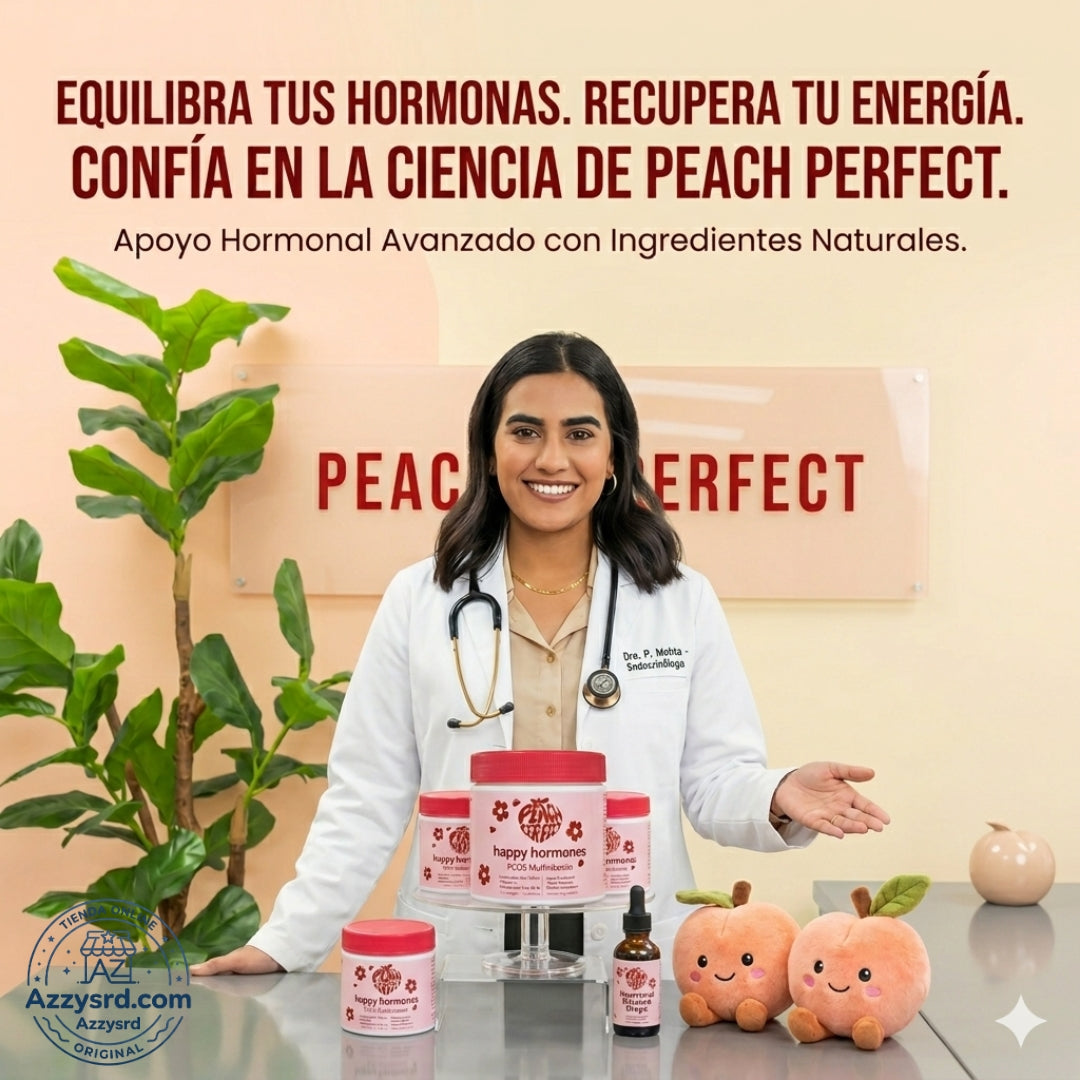 🍑✨ Peach Perfect™ Happy Hormones Formula 🌸💖 | Mio-Inositol + D-Chiro 40:1 🧬 Omega-3, Vitamina D3, Magnesio y Zinc ⚡ Apoya el balance hormonal, energía, mood y bienestar femenino 🌿 120 Cápsulas Premium 💊