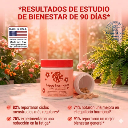 🍑✨ Peach Perfect™ Happy Hormones Formula 🌸💖 | Mio-Inositol + D-Chiro 40:1 🧬 Omega-3, Vitamina D3, Magnesio y Zinc ⚡ Apoya el balance hormonal, energía, mood y bienestar femenino 🌿 120 Cápsulas Premium 💊