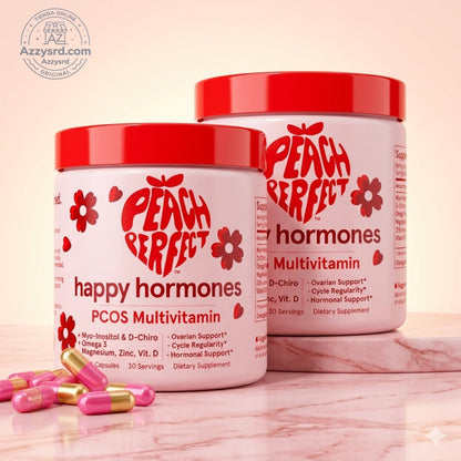 🍑✨ Peach Perfect™ Happy Hormones Formula 🌸💖 | Mio-Inositol + D-Chiro 40:1 🧬 Omega-3, Vitamina D3, Magnesio y Zinc ⚡ Apoya el balance hormonal, energía, mood y bienestar femenino 🌿 120 Cápsulas Premium 💊