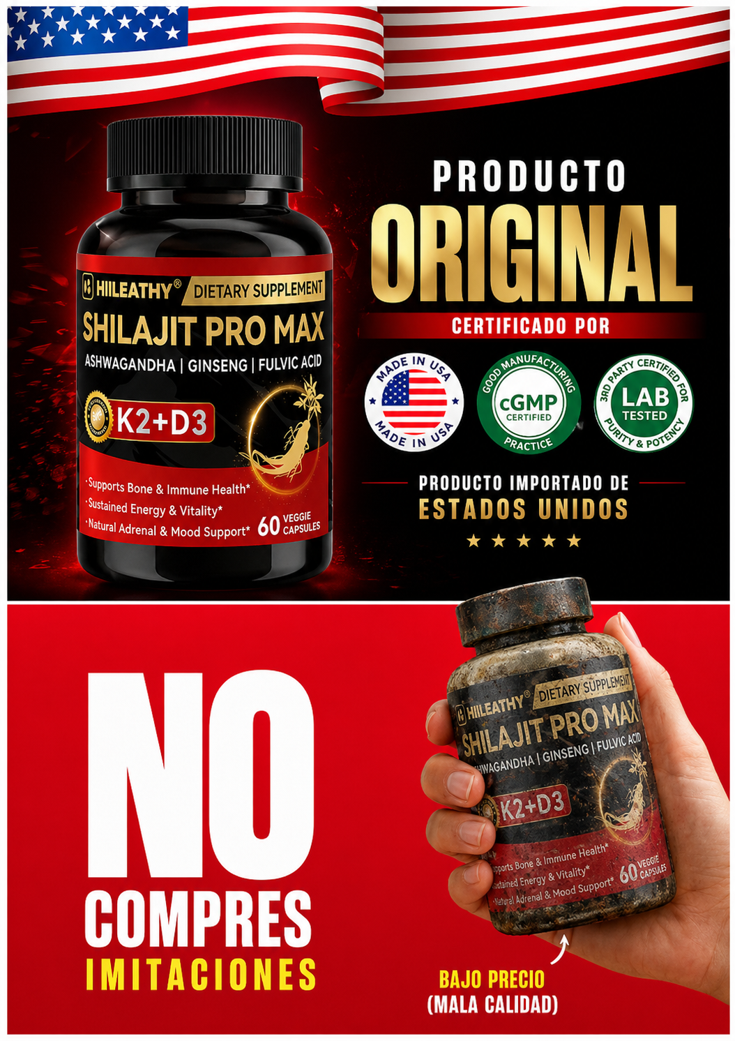 POTENCIADOR 🌿 SHILAJIT PRO MAX – Potencia de Alta Pureza 💊💪