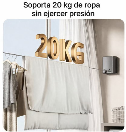 Tendedero Retráctil de Pared con Kit de Instalación | ENVÍO GRATIS📦