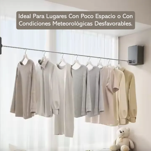 Tendedero Retráctil de Pared con Kit de Instalación | ENVÍO GRATIS📦
