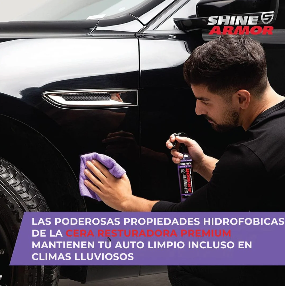 Shine Armor Cera Restauradora 2x1 + 2 Paños Microfibra