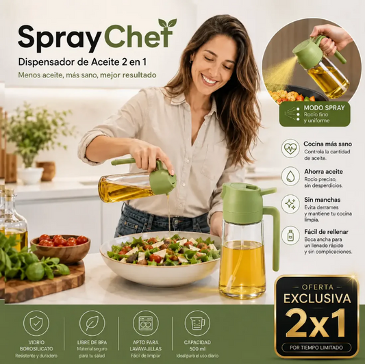 🫒 SPRAY CHEF 2 EN 1 — Cocina Más Sana, Sin Desperdiciar
