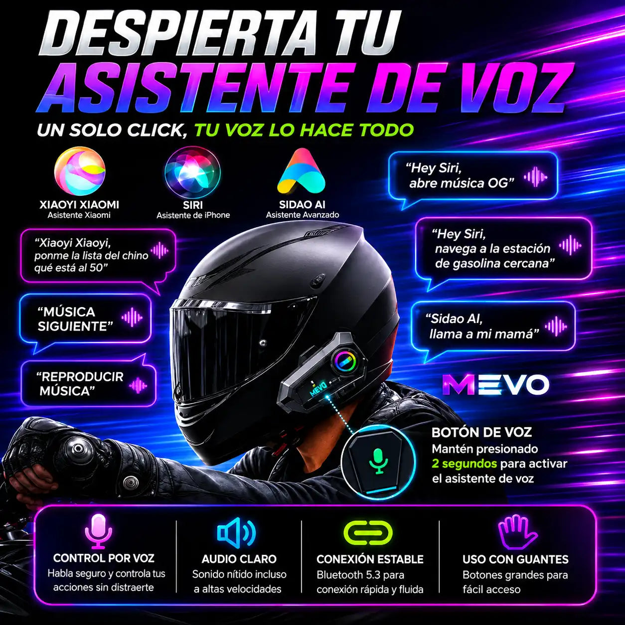 🔊 Intercomunicador v10  Bluetooth para tus rutas diarias  2X1🏍️