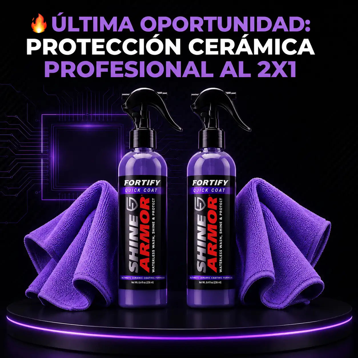 Shine Armor Cera Restauradora 2x1 + 2 Paños Microfibra