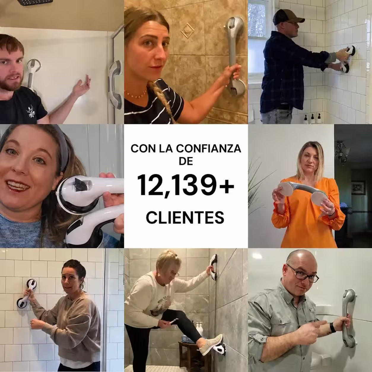 🛁 BARRA DE SEGURIDAD CON VENTOSAS PARA BAÑO