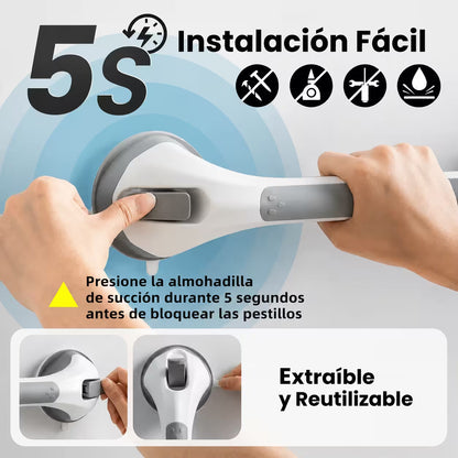 🛁 BARRA DE SEGURIDAD CON VENTOSAS PARA BAÑO