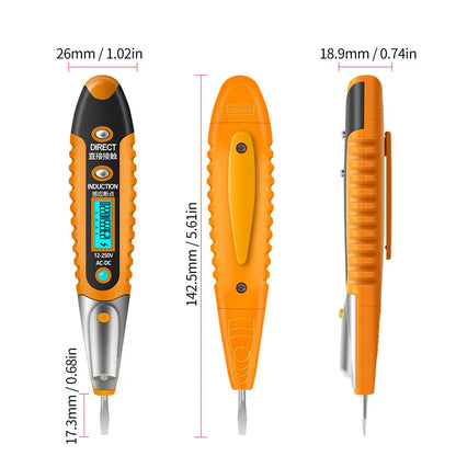 Detector de Voltaje para Electricistas ⚡️, Con Pantalla LCD, AC DC 12-250V
