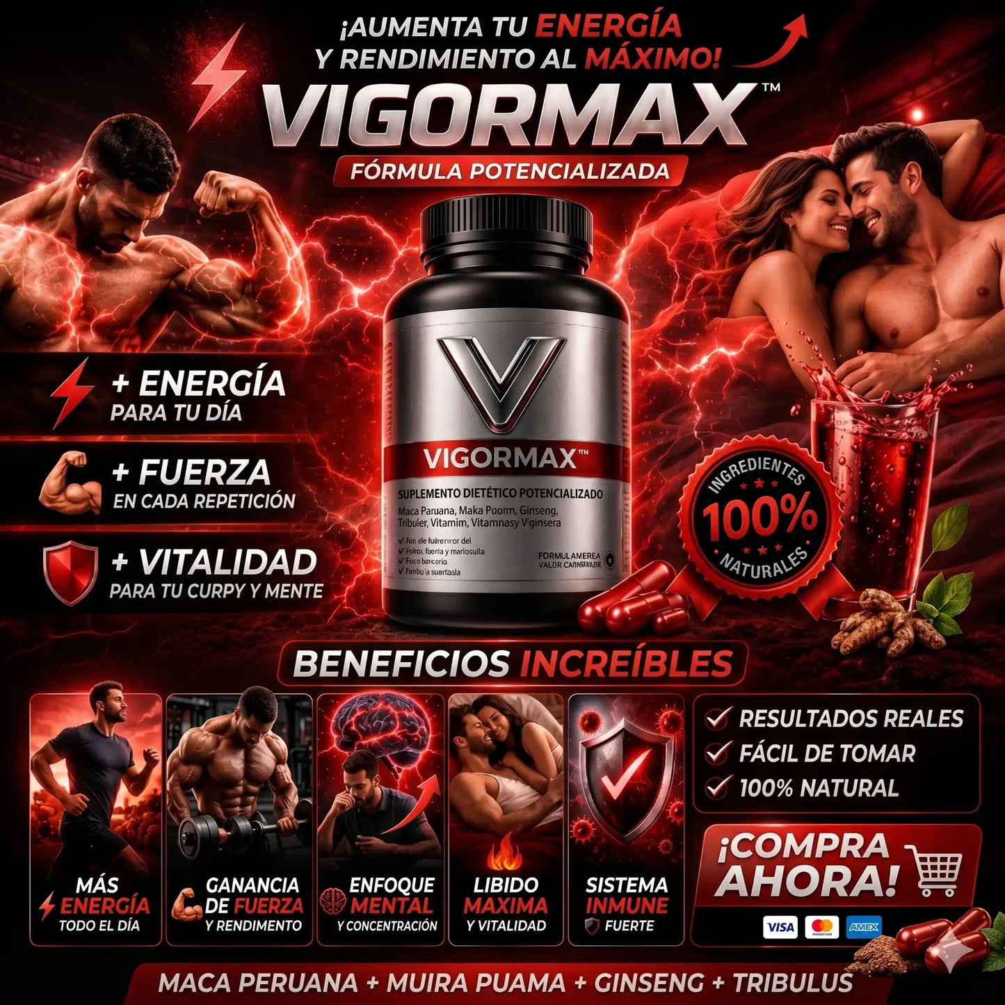 ⚡ VIGORMAX — Suplemento Potenciador Masculino Original USA