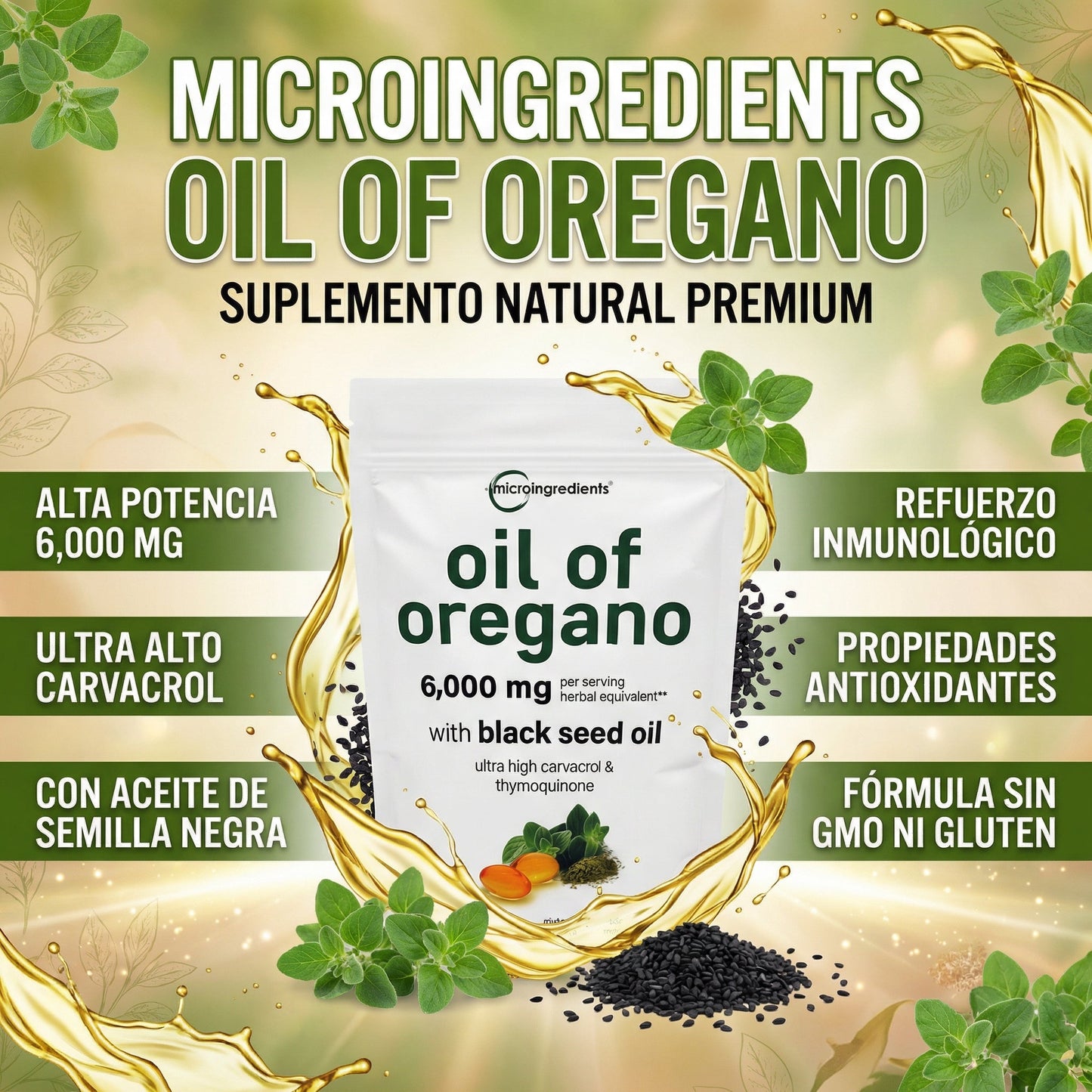Oil of Oregano  Microingredients® Antioxidante para el cuerpo