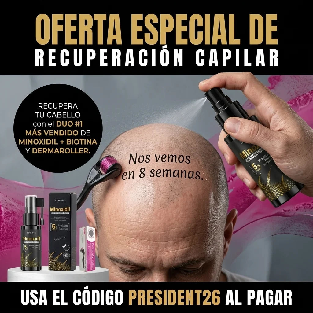 Kit Crecimiento Minoxidil 5% + Dermaroller gratis 🎁