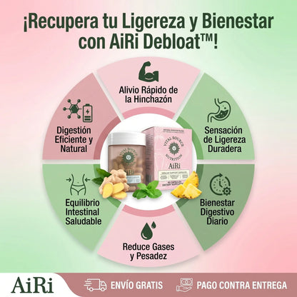 AiRi Debloat™ | Enzimas + Probióticos para una Digestión Ligera y Sin Inflamación